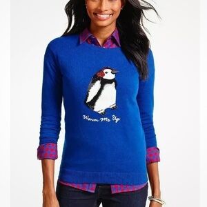 Talbots Royal Blue Penguin Sweater